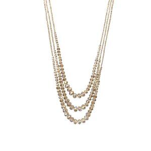 Jacqueline Kent Crystal Multi-Strand Gold-Tone Necklace With Sparkling Beads